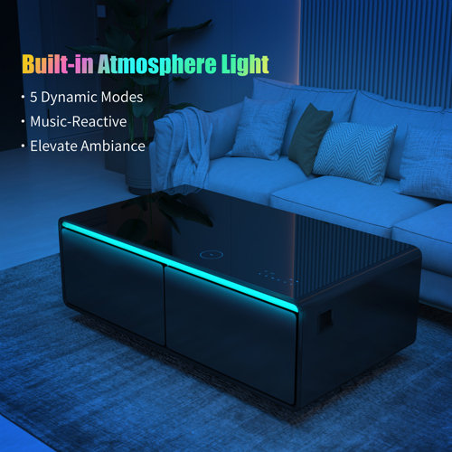 Livtab Smart Coffee Table with Fridge and Speakers & Reviews Wayfair